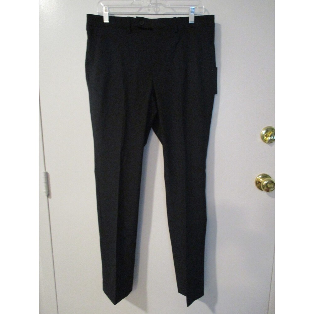 Dkny Men's 33x30 Dario Modern-Fit Stretch Suit Separate Dress Pants Black Slacks